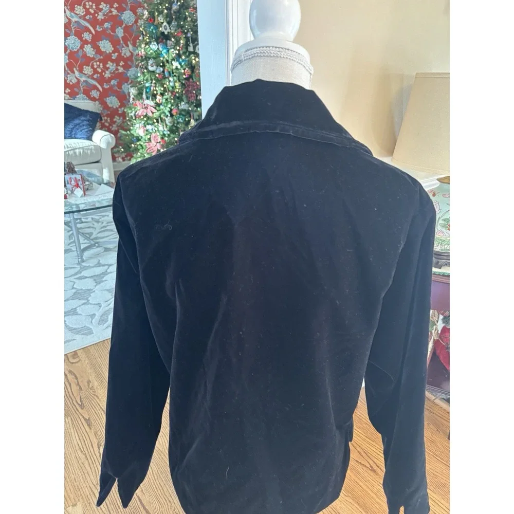 Preston And York Velour Black Blazer Jacket Sz 8 Academia‎